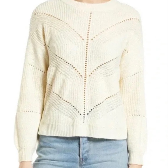 Marine Layer Olivia Crewneck Sweater in Cream White - Picture 5 of 8